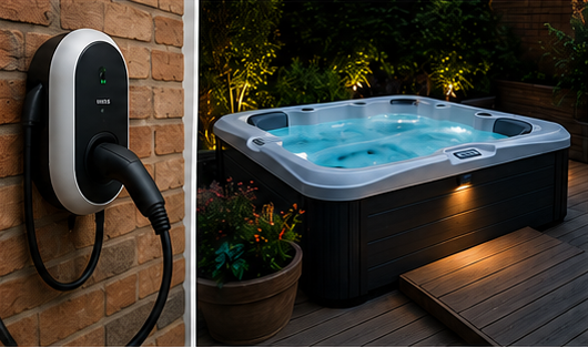 London ev charder hot tub power installation